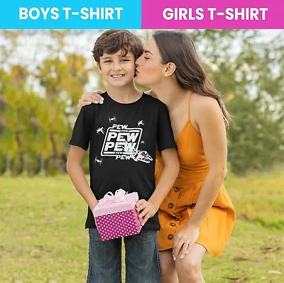Buy Pew Pew Pew Star Wars Inspired T Shirt Kids Boy Girl Chilrens Novelty | Gift  • 9.99£