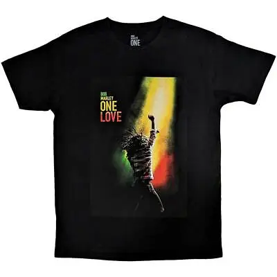 Buy Bob Marley Official Black Unisex T-Shirt: One Love Movie Poster • 17.99£