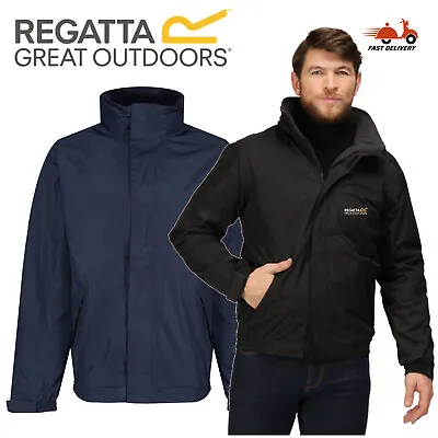 Buy Mens Regatta Dover Jacket Fleece Lined Waterproof Hooded Full Zip Bomber Coat • 24.99£