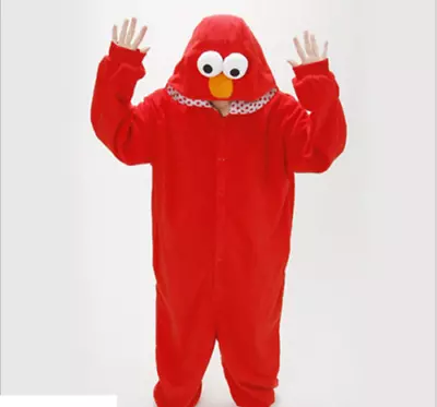 Buy Adult Sesame Street Cookie Monster Blue/red Elmo Costume Pajamas Onesie00 Outfit • 32.06£