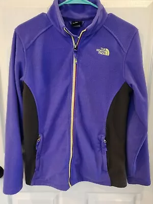 Buy The North Face Youth Girls Purple Fleece Full Zip Jacket Size L  14/16 • 16.05£