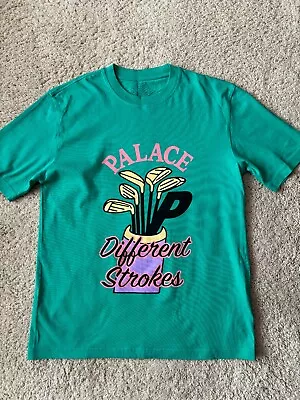 Buy Mens Palace Different Strokes T Shirt Green Medium  100% Genuine Free Post • 29.99£