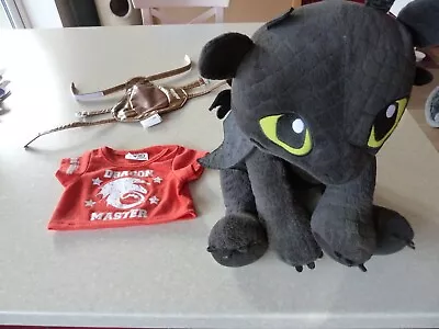 Buy Build A Bear Toothless With Wings, Harness & T-shirt - Train Dragon - VGC • 15£