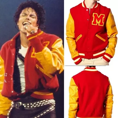Buy MJ Michael Jackson Thriller New Jacket Woollen Fabric Varsity Wear Jacket Men's • 67.12£