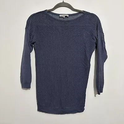 Buy Great Plains London Blue T-Shirt Size S Small 3/4 Sleeve Cotton Blend Knitted • 8.90£
