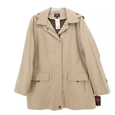 Buy GALLERY Beige Wheat Microfiber Hooded Jacket Removable Lining Women's XL • 37.79£