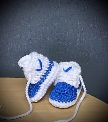 Buy Crochet Baby Shoes Handmade Crochet Wool Baby Booties Sneakers Slippers Trainers • 5.99£