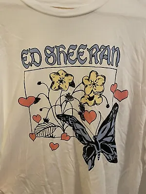Buy Ed Sheeran Mathematics Tour  Long Sleeved T-Shirt White Size XXL Butterfly Rare • 24.99£