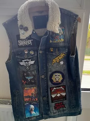 Buy Unique &  Rare Custom Denim Battle Jacket Vest Patches Rock Heavy Metal  • 179.99£