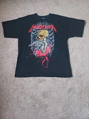 Buy Metallica Skull T-Shirt - Gildan Size L - Heavy Thrash Metal - Anthrax Megadeth • 8.99£