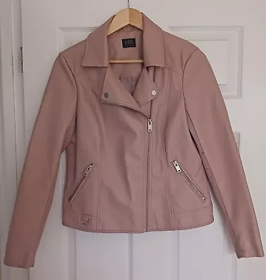 Buy M&S Nude Pink Faux Leather Jacket Size 12 • 10£