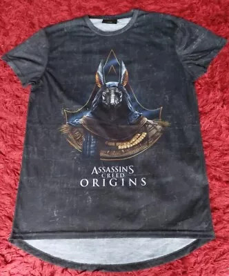 Buy Assassin's Greed Origins Charcoal Short Sleeve T-Shirt 100% Cotton Size: Medium • 7.99£