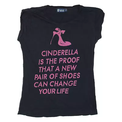 Buy GYMNASIUM Blu Label Cinderella Womens T-Shirt Black L • 9.99£
