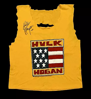Buy Wwe Hulk Hogan Signed Shirt Vintage 1991 With Proof And Hogan Hologram Coa L • 497.29£