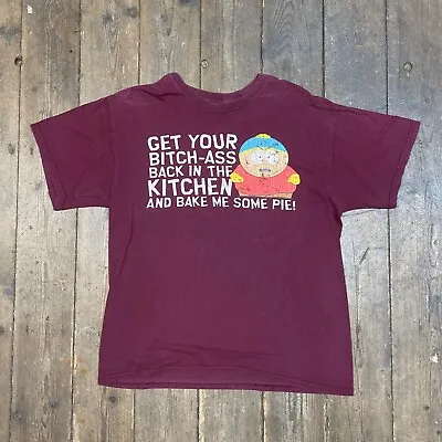 Buy Graphic T-Shirt Vintage South Park Single Stitch Tee, Burgundy, Mens L • 30£