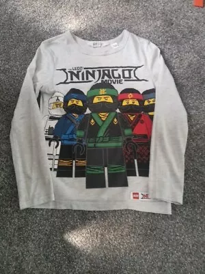 Buy Boys Lego Ninjago Movie Ninja Character Top Grey Shirt Long Sleeve 6-8 Years • 3£