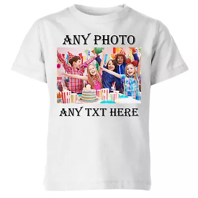 Buy Personalized Custom Print Children's Kids  T-Shirt Photo Text Funny Cool Tee Top • 7.59£