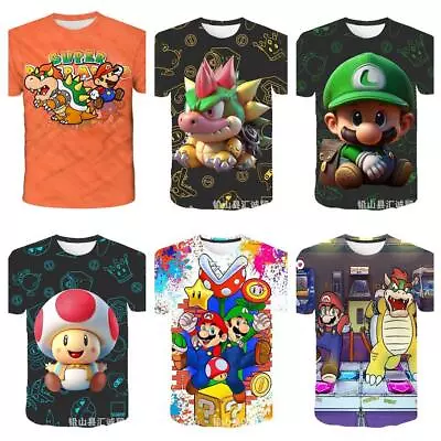 Buy The Super Mario Bros Bowser 3D T-Shirts Short Sleeve Tee Summer Casual Tee Top • 13.19£