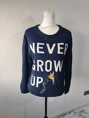 Buy Primark Disney Jumper Pullover M 10 Womens Navy Blue Winter Cable Knitted Warm • 6.99£