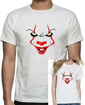 Buy Stephen King IT PENNYWISE Face Clown T-Shirt Unisex/Fitted Tee Printed Up To 5XL • 12.99£