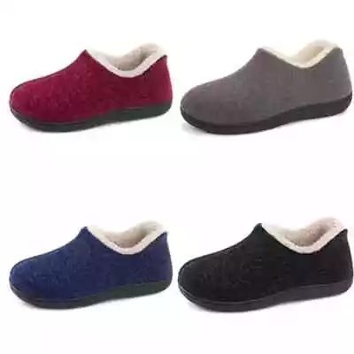Buy 4 Colours Women's Cozy Memory Foam Loafer Slippers Fleece Lining Closed BackShoe • 7.50£