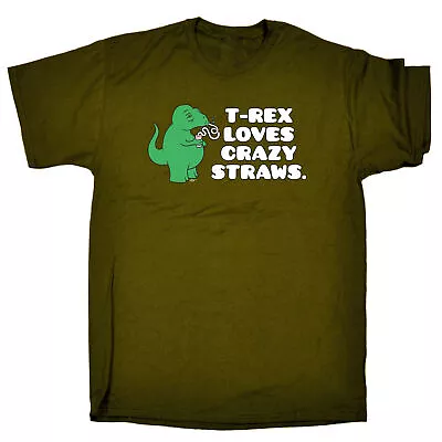 Buy Trex Loves Crazy Straws Dinosaur - Mens Funny Novelty T Shirt T-Shirt Tshirts • 12.95£