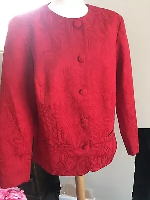 Buy Red Collarless Jacket Size 18 By Damart Happy D • 25£