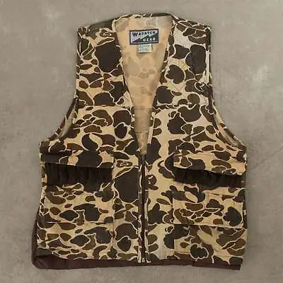 Buy Vintage 80s Camo Vest Jacket M Made In Taiwan R.o.c Men's Beige • 36£