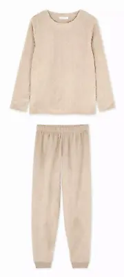 Buy Ladies Fleece Pyjamas BEIGE CABLE Women 6 - 20 Warm PJs Nightwear Primark • 21£