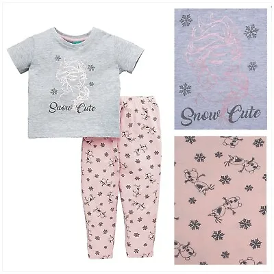 Buy Girls Disney Frozen Elsa Design Pyjamas 2 Piece Nightwear Set PJs 5-10 Years NEW • 9.99£