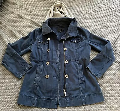 Buy Hurley Womens Jacket Small Blue Long Sleeve Pea Coat • 7.58£