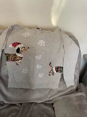Buy Next Christmas Jumper Sweatshirt Dachshund Size M • 9.99£