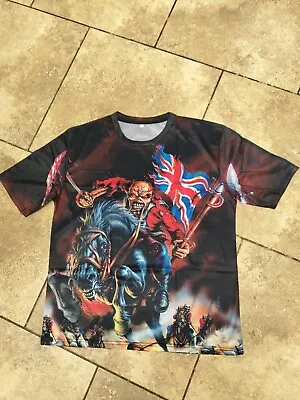 Buy Iron Maiden Eddie The Trooper Mens UK XL 3D Full Print T Shirt B-New • 18.50£