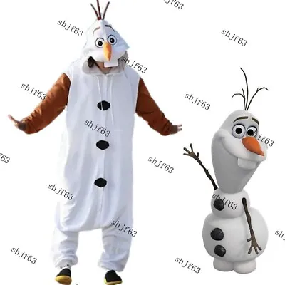 Buy Adult Kids Pajamas Cosplay Frozen Olaf Snowman Costume Pyjamas Suit Kigurumi NEW • 16.79£