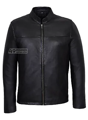 Buy Leon Men's Classic Biker Style Fitted Lambskin Real Leather Jacket 257 • 41.65£