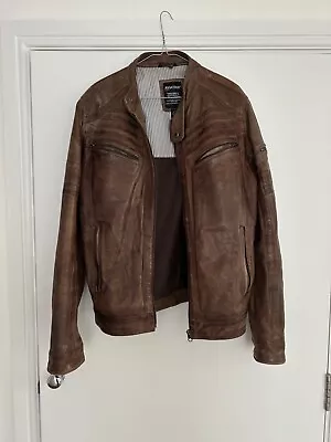 Buy Mens Brown Leather Jacket - Worn Once - Excellent Condition • 50£