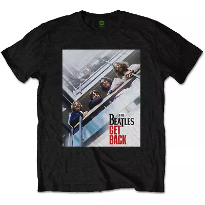 Buy The Beatles Get Back Poster Black T-Shirt NEW OFFICIAL • 15.19£