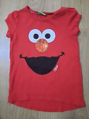 Buy Sesame Street Elmo Red Girls T Shirt Top Blouse Age 4-5 Years Tee T-shirt • 2.95£