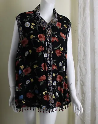 Buy New Maggie Barnes Sz 4X Dramatic Rayon Funky Boho Art-to-Wear Vest Shirt Top  • 46.26£
