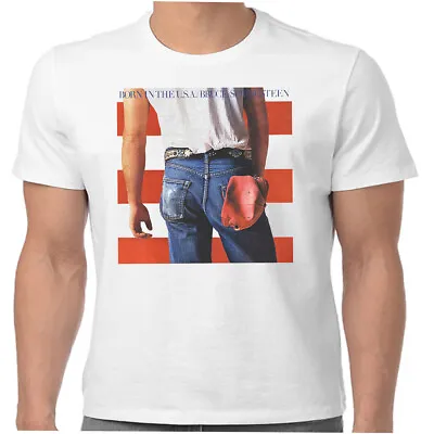 Buy Bruce Springsteen Born In The USA T Shirt Official The Boss Retro Rock White New • 14.86£