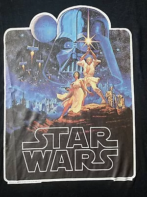 Buy Rare Original Star Wars T-Shirt 1977 Vintage Hanes Black, Medium • 30£