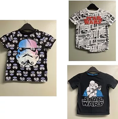 Buy Boys TU Age 5 Star Wars T-shirts X 3 • 3£