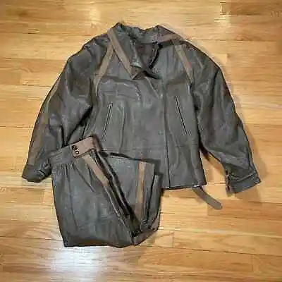 Buy Tano Italy Leather Jacket And Skirt Set Vintage 80s • 37.80£