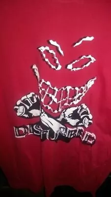 Buy Disturbed Double Cross Red Tshirt Size Large Rock Metal Thrash Death Punk • 11.40£