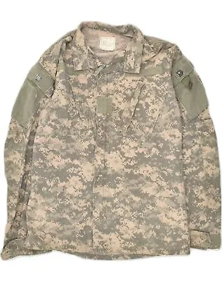 Buy VINTAGE Mens Long Military Jacket UK 36 Small Grey Camouflage AL46 • 21.94£