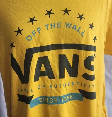 Buy VINTAGE Vans OFF THE WALL Yellow T-Shirt Mens SMALL Thrasher Skateboarding • 15£