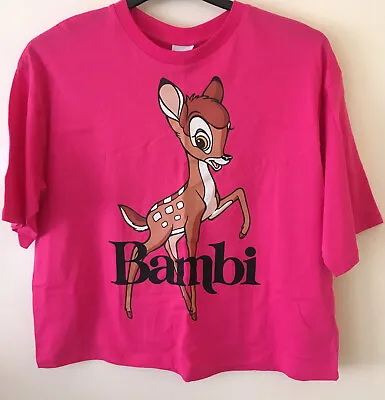 Buy Ladies TU Disney Bambi Pink Loose Boxy Fit T-Shirt Size 18 • 8.99£