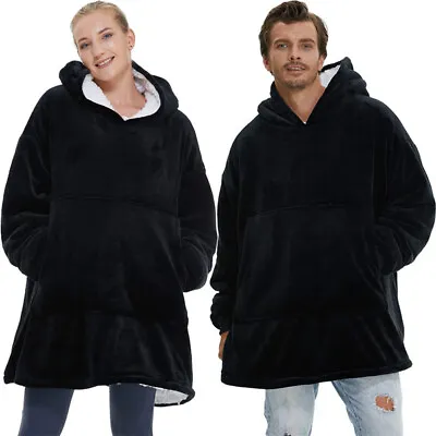 Buy Adult Hoodie Blanket Oversized Big Hooded Ultra Plush Sherpa Giant Sweatshirt UK • 10.99£