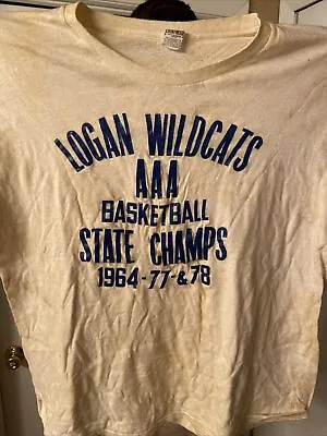 Buy 1964-77-78 Logan Wildcats  AAA Basketball State Champs T-Shirt West Virginia WV • 18.89£