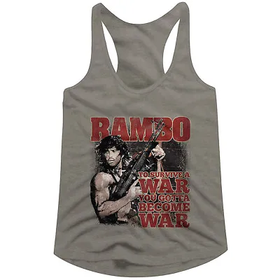 Buy Rambo To Survive War Women's Tank Top Sly Stallone Action Movie Merch Racerback • 23.21£